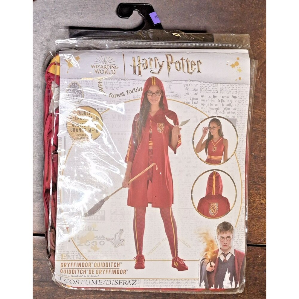 Harry Potter Gryffindor Quidditch Halloween Costume Adult XL Women’s (14-16) NWT
